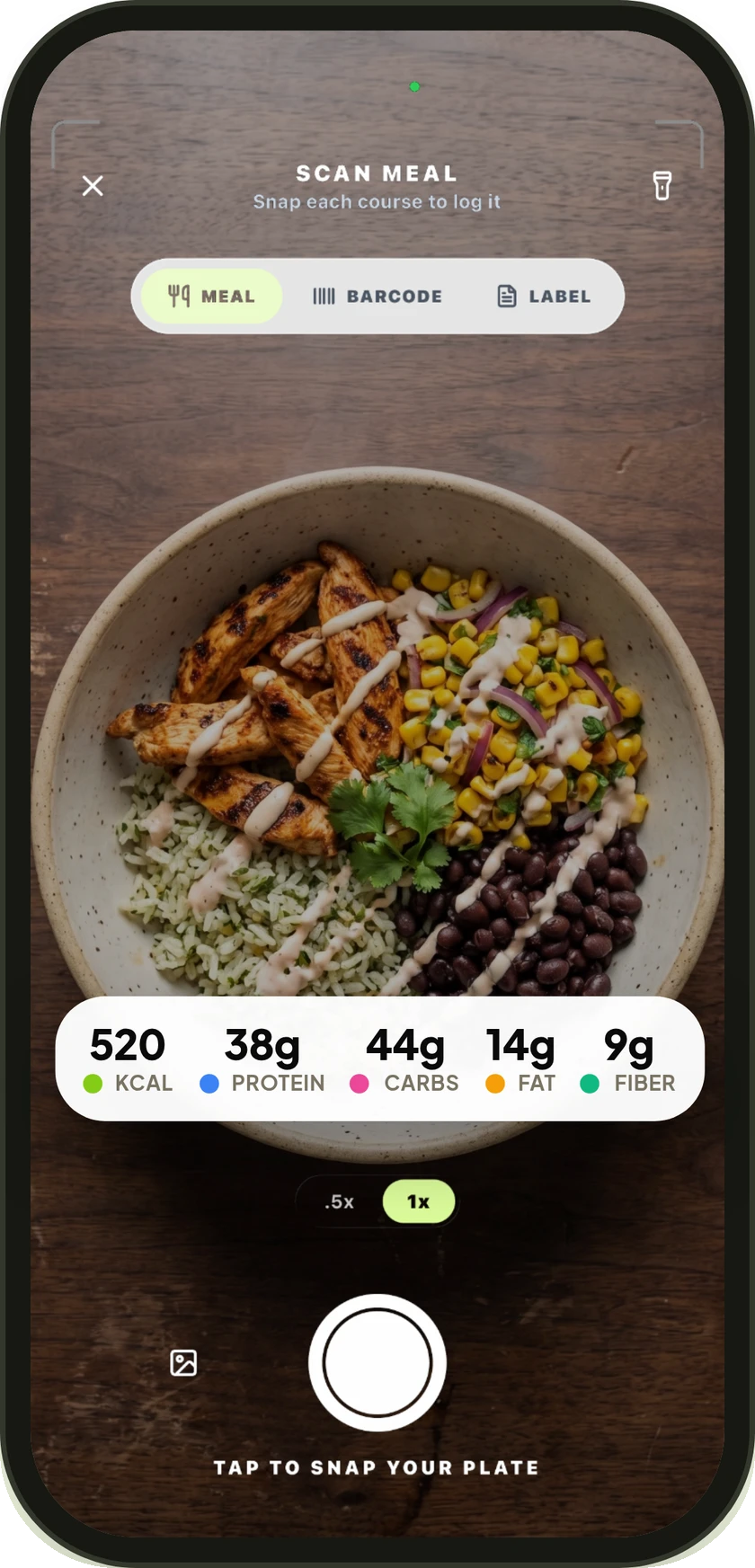 Snap your food. Track calories.